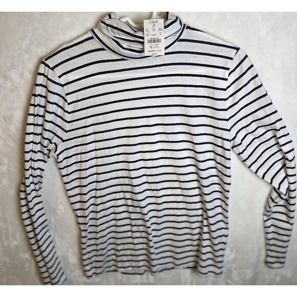 NWT J Crew Women's‎ Size M Striped Turtleneck - Picture 1 of 9